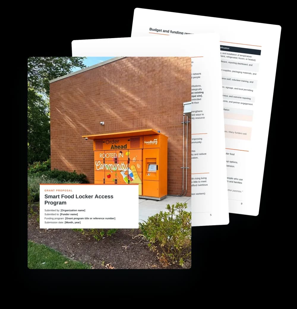 Preview of the smart food locker grant proposal template