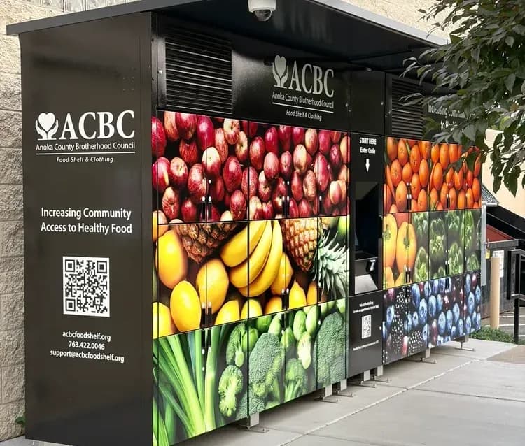 Wrapped lockers, ACBC food shelf