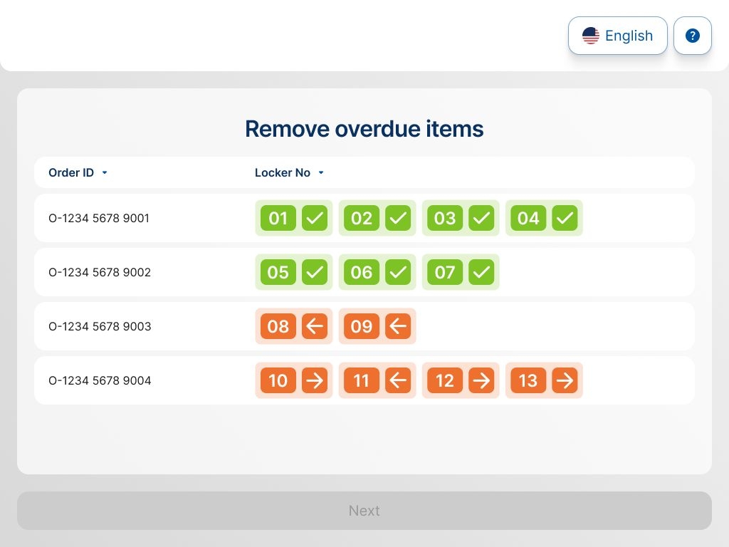 Stay on top of overdue orders. Real-time visibility lets your team act quickly, reclaim locker space, and keep operations flowing smoothly.