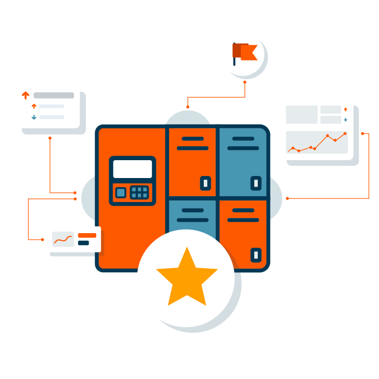 Illustration of lockers and features